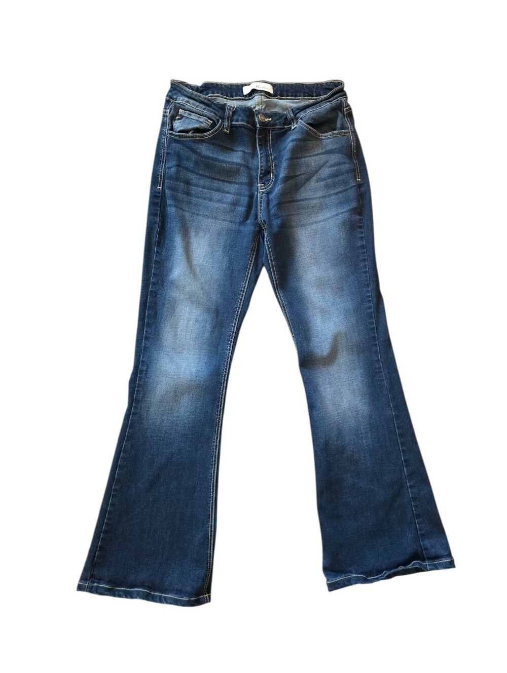 Kancan Trisha Mid Rise Classic Flare  KC6102DH Denim Blue Jeans Size 13 / 30